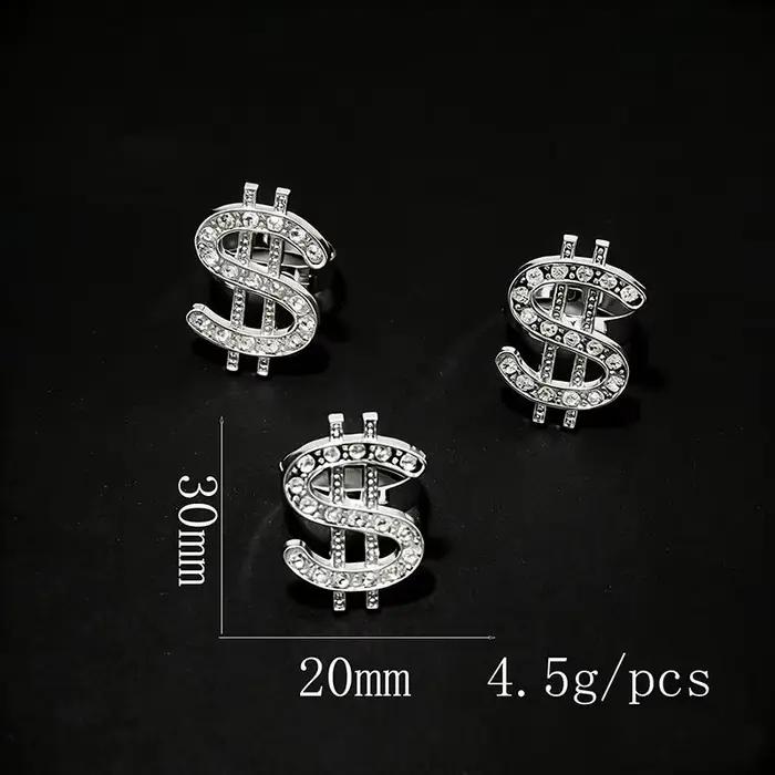 Bague en or et argent avec symbole du dollar, style punk hip-hop, pour femmes et hommes, bijou tenda