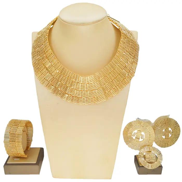 Yulaili African Fashion Accessory Set Anti-Allergy Non-Fade Gold plated Silver Modern high-end brida