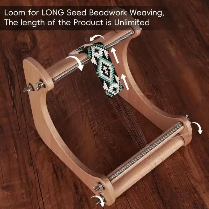 Ensemble métier à tisser perles en bois, pour fabrication bijoux, avec 86 chaînes, E0BF, DIY