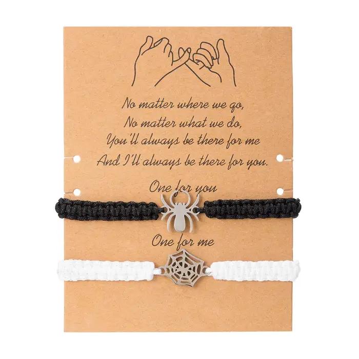Bracelet de tissage noeud Couple Bracelet anniversaire Halloween saint valentin Couple meilleurs ami