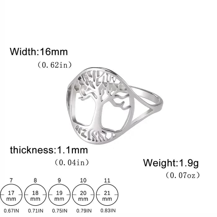 Skyrim – bague arbre de vie pour femmes, en acier inoxydable, couleur or, pour Couple, amulette, bij