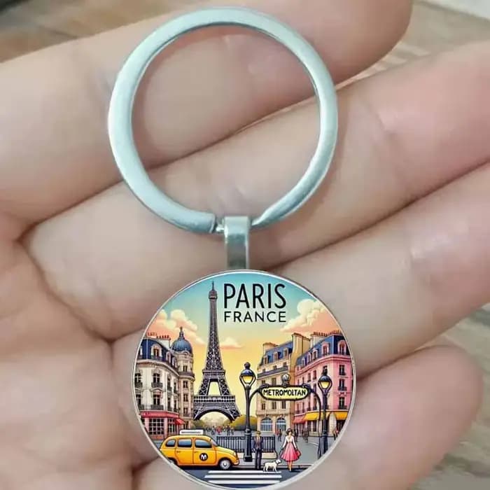 Porte-clés français Paris - Convient aux clés, des sacs, des voitures - Cadeau idéal pour les annive