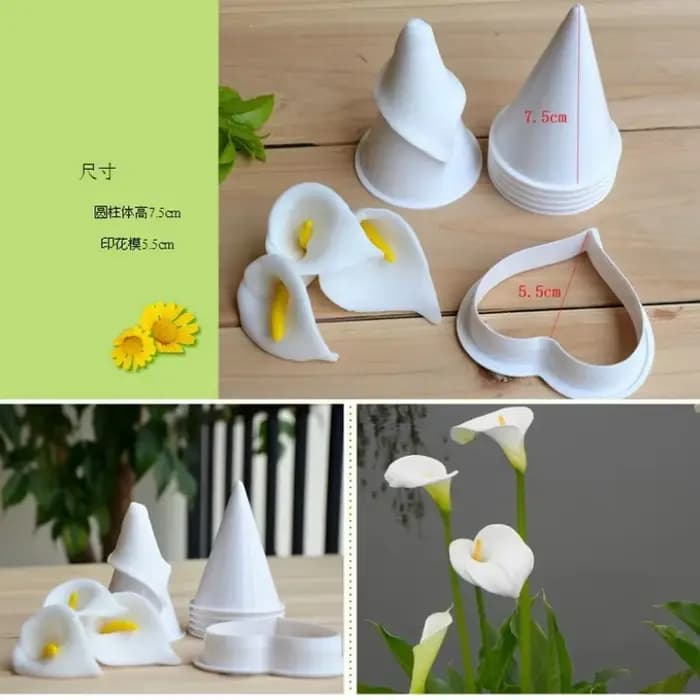 Moule à gâteau en plastique fleur de lys Calla, emporte-pièce, décoration de gâteau, outil de cuisso