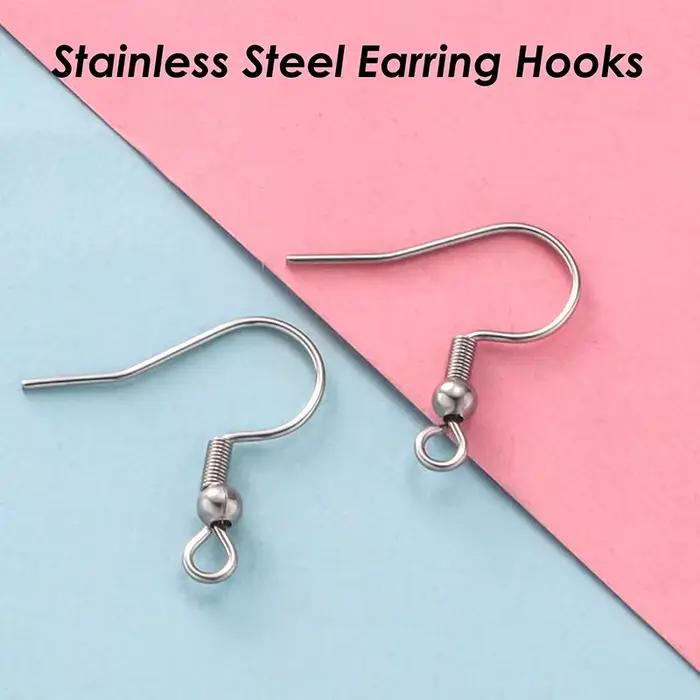 100 crochets pour boucles d'oreilles en acier inoxydable, vente en gros de filaments d'oreilles hypo