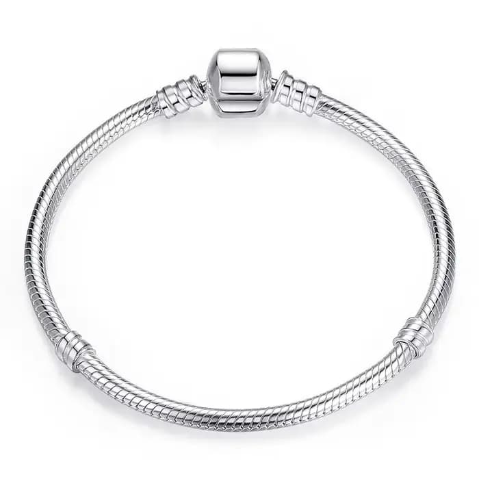 BAMOER – Bracelet en argent Sterling 100% authentique avec chaîne serpent pour femme, bijoux de luxe