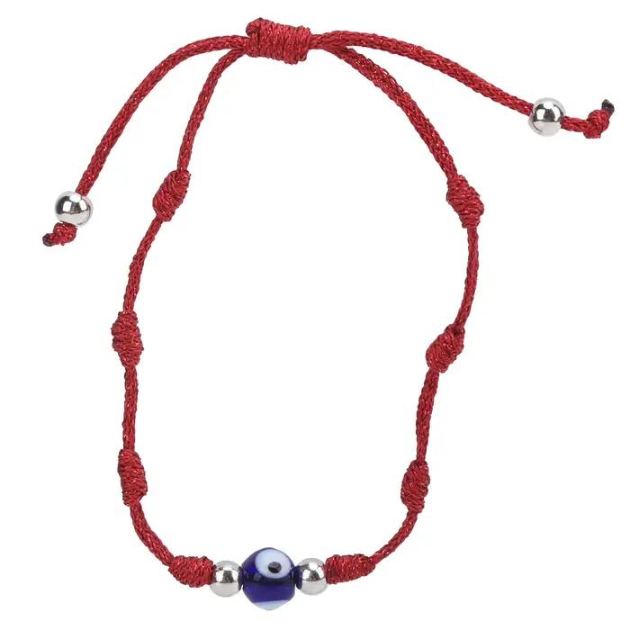 Bracelet en ficelle rouge réglable, exquis et spécial, en polyester et verre, pour les fêtes, pour l