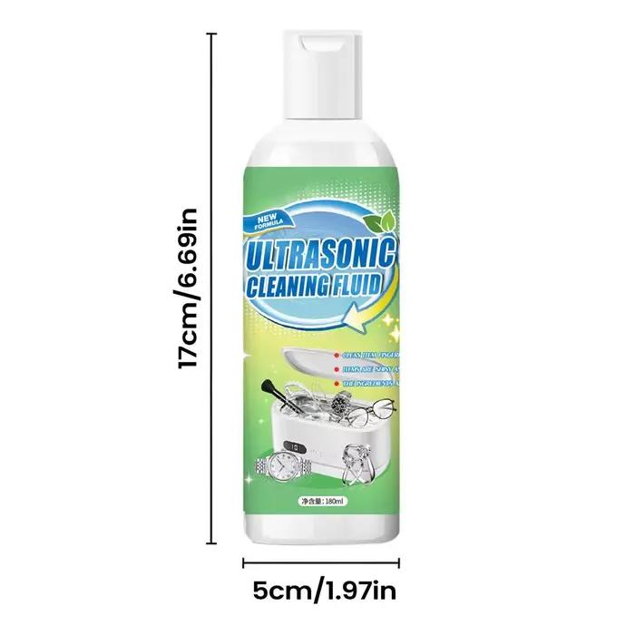 Solution Nettoyante Ultrasonique pour Bijoux 180ml – Concentré Liquide Nettoyant Or et Argent pour B