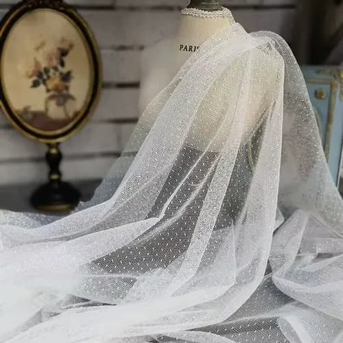 Tissu en filet de tulle à petits points ronds, jupe moelleuse, robe pour enfants, robe en maille bri