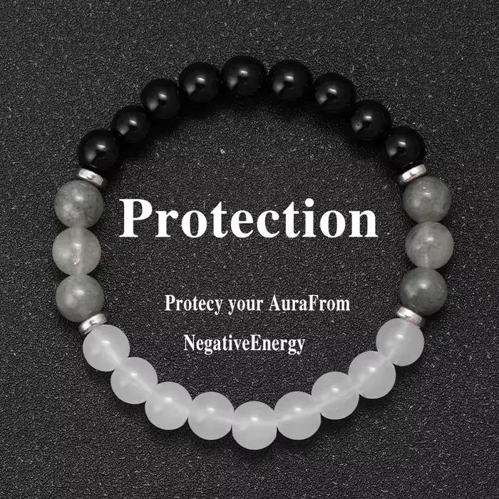 Bracelet en pierre naturelle Bracelet d'argent Bracelet de Protection d'empattement Bracelet de mise