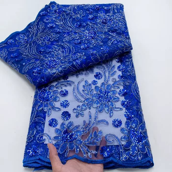 Tissu en dentelle filet française 2026, dernière collection de tissus africains avec broderie, tulle