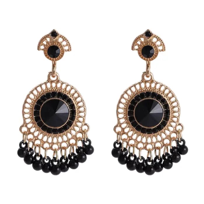 Boucles d'Oreilles Ethniques Rondes en Clip pour Femme, Accessoires de Bijoux Indiens, Vintage, en O