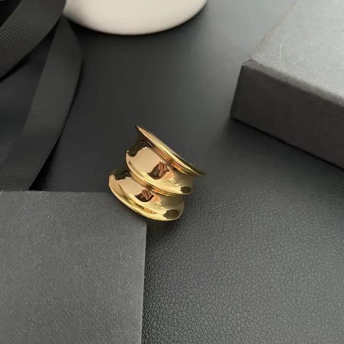 Bague irrégulière plaquée or 24 carats pour femme, accessoires de charme, tendance bijoux, collectio