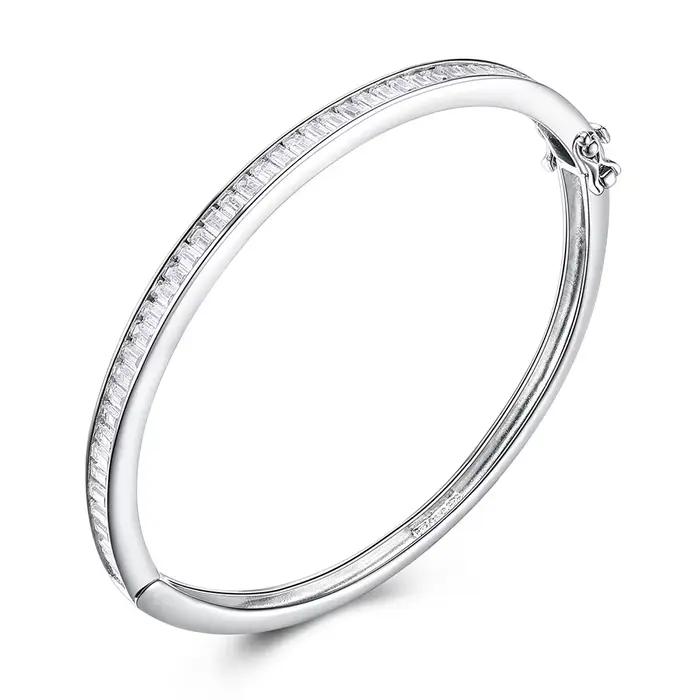 YLMyself – Bracelet de Tennis en argent Sterling 925, Baguette en cristal CZ, bijoux de mariée de lu