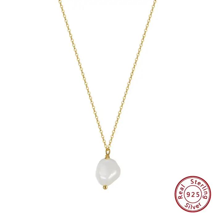 ORSA JEWELS 925 collier de perles en argent Sterling avec véritable perle baroque naturelle irréguli