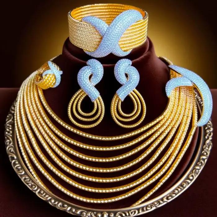 Missvikki – accessoires de mariée originaux, collier, boucles d'oreilles, bracelet, bague, ensembles de bijoux de luxe, chaînes multiples pour femmes, spectacle de mariage