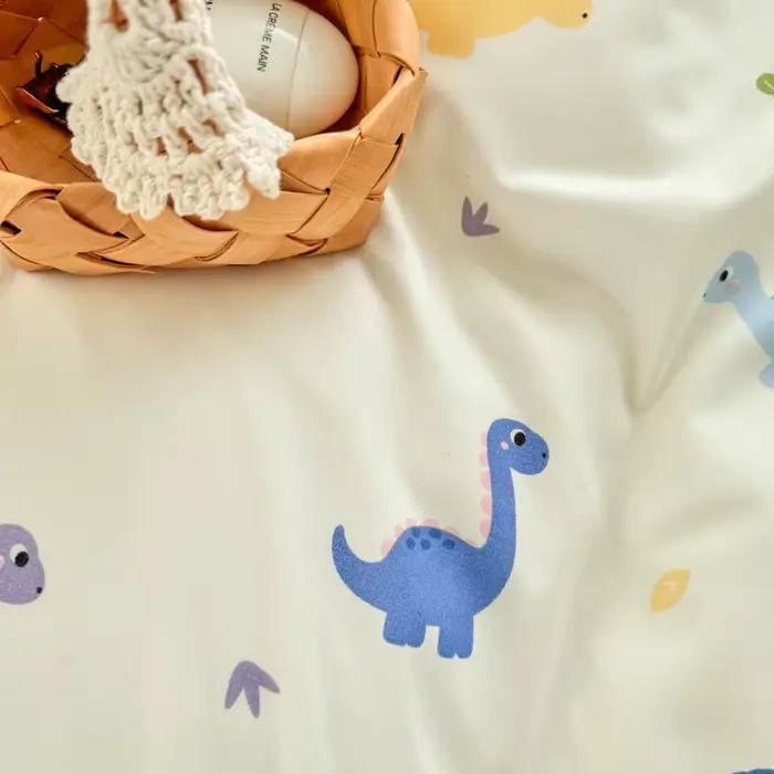 Parures de lit dinosaures pour enfants filles et garçons 2025 – Nouvel ensemble de draps pour lit simple, housse de couette et taie d'oreiller à motif dessin animé (sans garnissage)