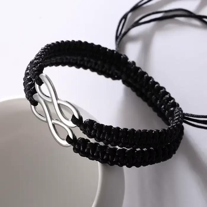 Ensemble de 2 bracelets infinis rétro faits à la main, ensemble de bracelets d'amitié, bracelets et joncs pour hommes et couples, bijoux infinis
