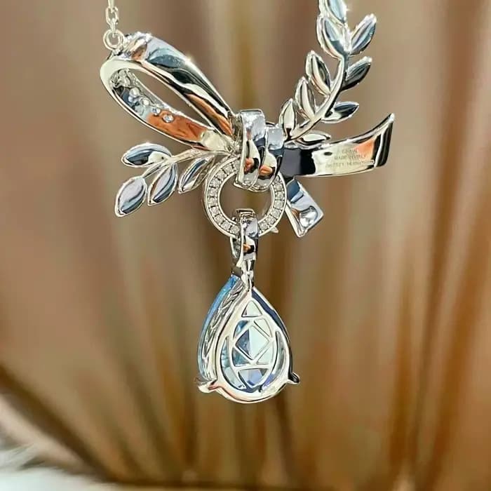 WUIHA 925 argent Sterling laboratoire saphir aigue-marine diamants à haute teneur en carbone pierres précieuses mariage fiançailles pendentif collier bijoux fins