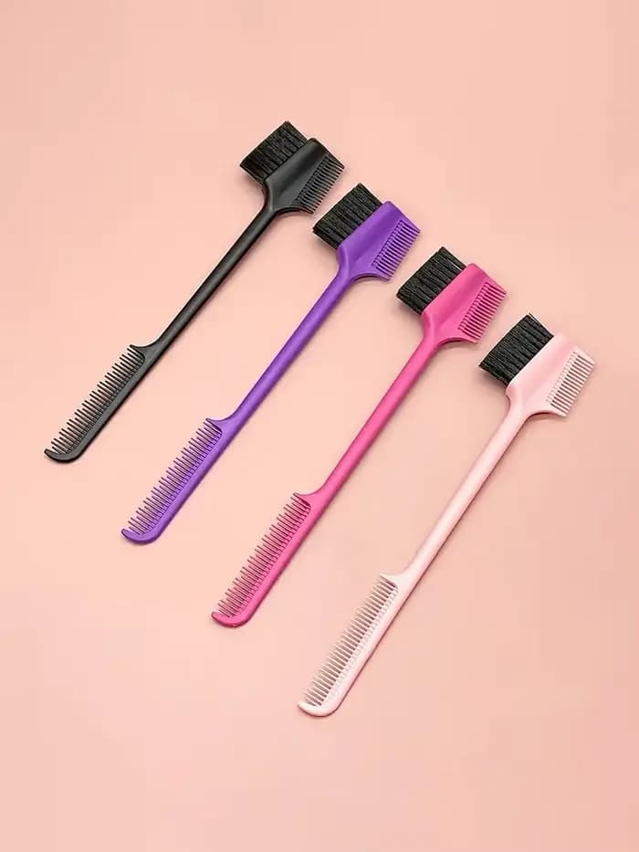 Brosse à bord trois en un, brosse de contrôle des bords Double face, brosse peigne pour Salon de coiffure, outil de beauté spécial pour perruques de vrais cheveux