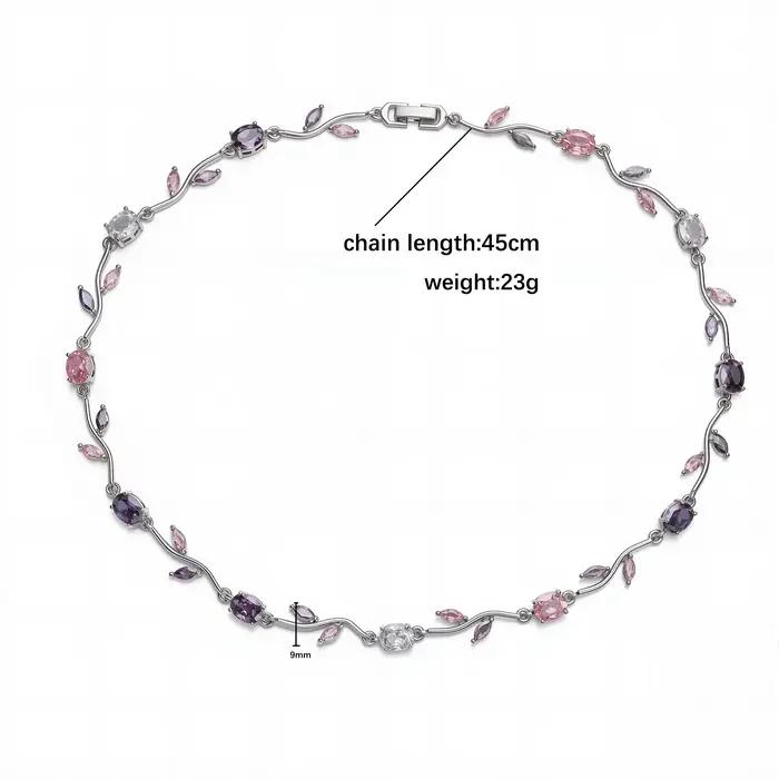 HECHENG, ensemble de bijoux tulipe romantique français, Bracelet, collier, Banquet pour femmes, bijoux en métal et cuivre, 1 pièce