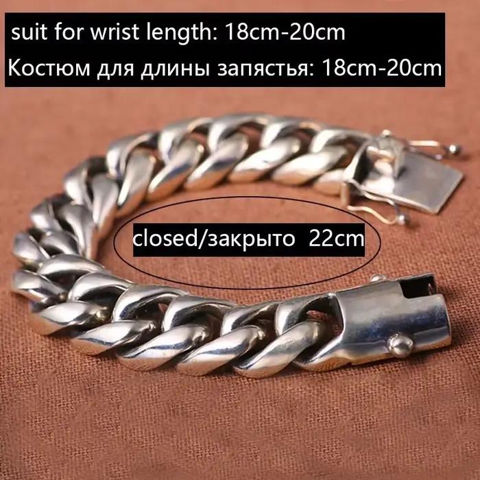 Bracelet en argent sterling S925 puissant, prix d'usine, pour homme, style punk, personnalité européenne et américaine, hip-hop, cadeau pour homme