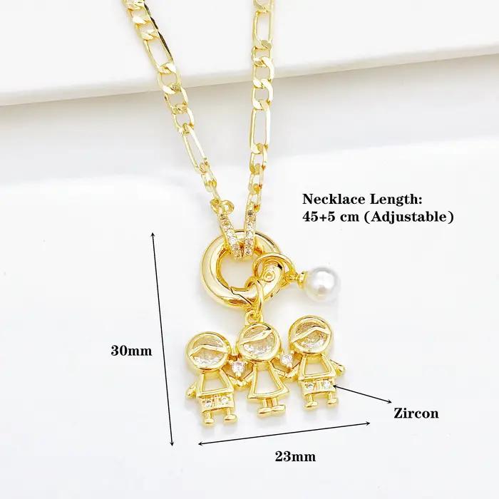 Pendentif en perles de Zircon pour fils/fille, chaîne de clavicule épaisse pour femmes et adolescentes, mode fête, bijoux de famille, cadeau, offre spéciale