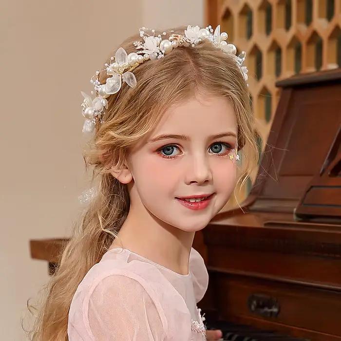 Printemps bohème filles mariée perle cheveux coiffure fleur couronne mariée guirlande tête cerceau bandeaux cheveux bijoux enfants cadeaux