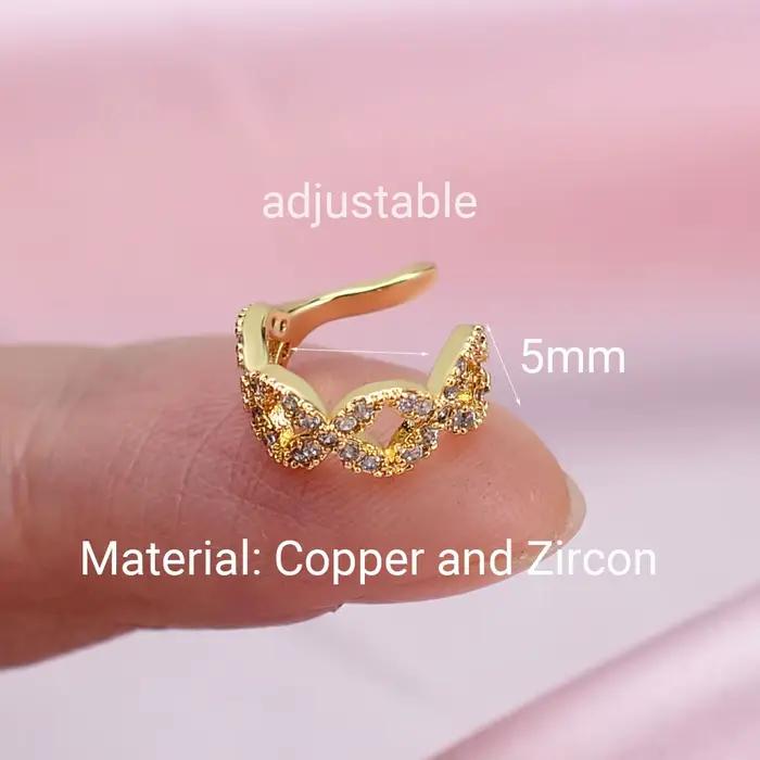 Boucles d'oreilles à Clip en forme de feuille de cristal CZ pour femmes, 1 pièce, sans Piercing, Punk, Vintage, étoile, manchette d'oreille, bijoux réglables