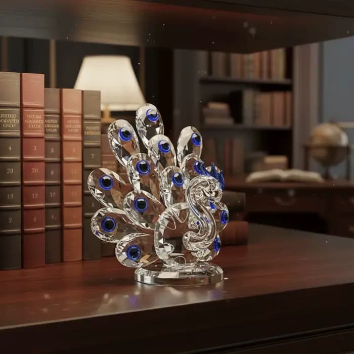 Ornement de paon en cristal transparent et brillant, figurines d'oiseau de Juno, animaux romantiques et exquis en cristal, objets de collection