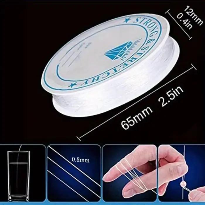 6 rouleaux de fil élastique de 0,8 mm d'épaisseur, 6 mètres, pour bracelets, fabrication de bijoux DIY, cordon extensible pour perles, fil à cristaux