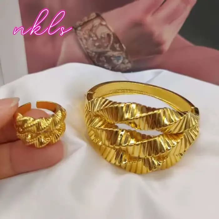 Ensemble de bagues de manchette couleur or pour femmes