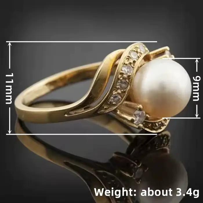 Huitan – bague en perles d'imitation gracieuse pour fiançailles, accessoires de doigt brillants et charmants pour femmes, bijoux de mariage exquis et nobles