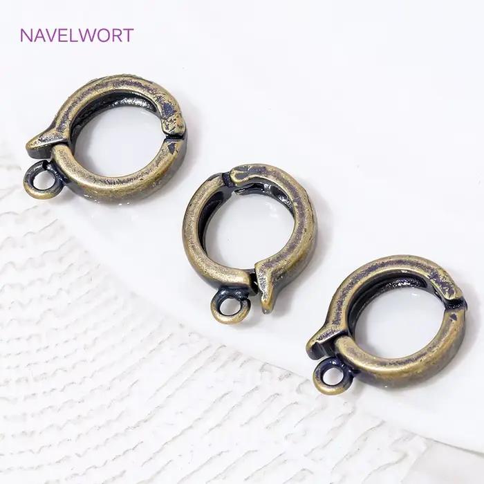 2/4/6 pièces, attaches de pendentif à charnière couleur bronze, connecteurs de fermoirs en laiton pour bijoux, accessoires de bijouterie DIY