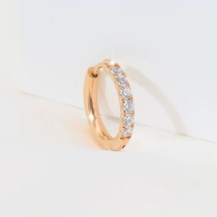 1 Paire de Boucles d'Oreilles Minimalistes Exquises en Zirconium Cristallin, Petites Créoles Fines pour Cartilage, pour Femme, Bijoux de Piercing Hélix Tragus