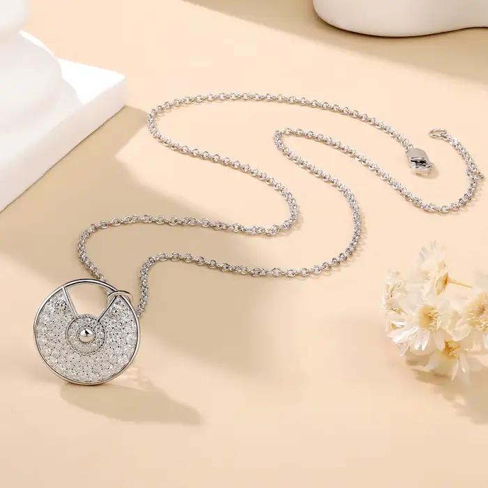 Collier Moissanite M-JAJA pour femmes D VVS1, plaqué or blanc 18 carats, chaîne en argent Sterling 925, amulette en diamant, pendentif, bijoux cadeaux