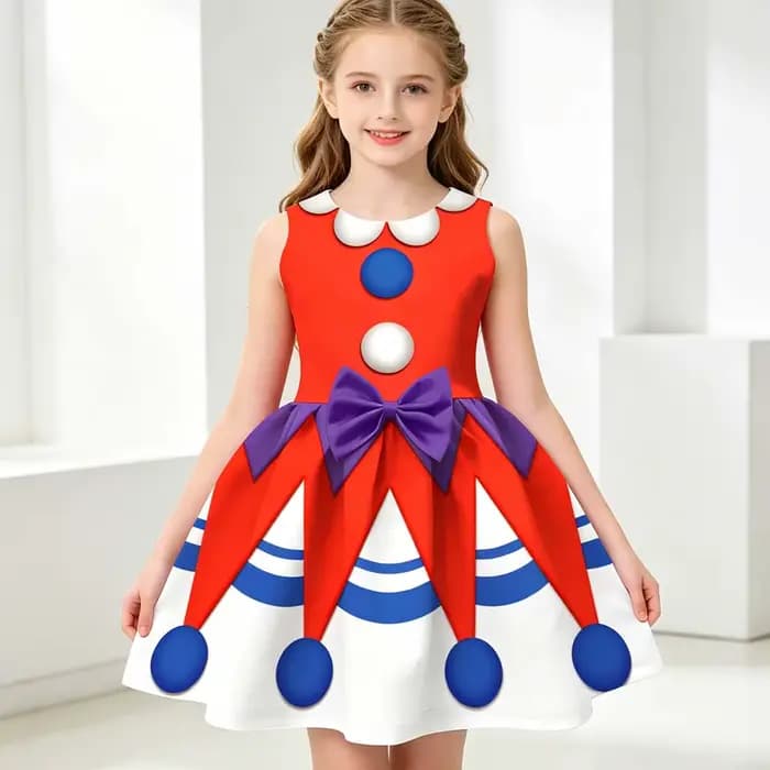 Robe de cosplay Lily pour filles avec masque gratuit, tenues d'été pour enfants, costume de fête d'Halloween, magnifique robe de princesse