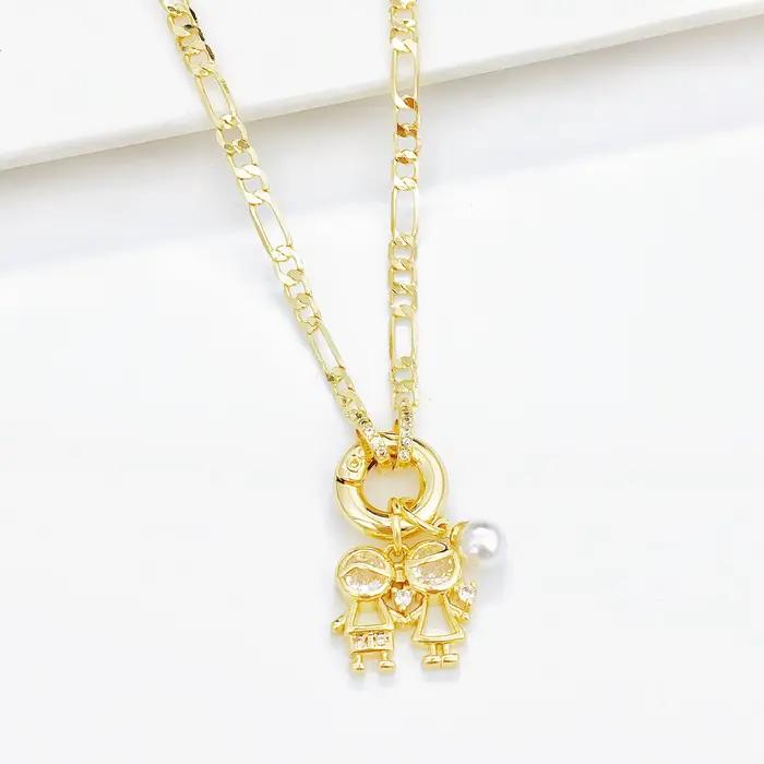 Pendentif en perles de Zircon pour fils/fille, chaîne de clavicule épaisse pour femmes et adolescentes, mode fête, bijoux de famille, cadeau, offre spéciale