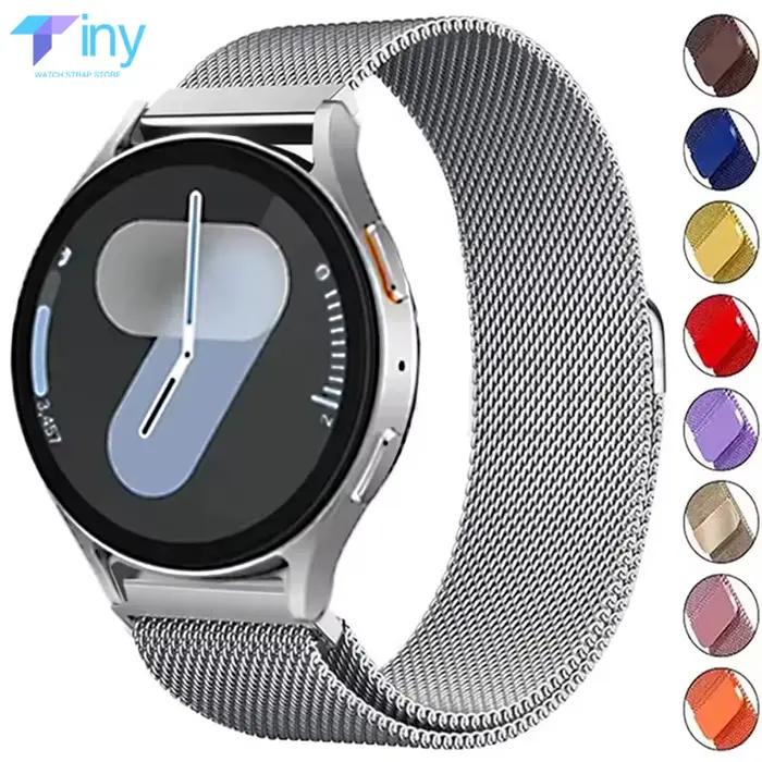 Bracelet à boucle milanaise pour Samsung Galaxy Watch, 7, 6, 5, 4, 44mm, 40mm, bande métallique magnétique, 22mm, 20mm, bracelet Galaxy Watch 4/6 Classic