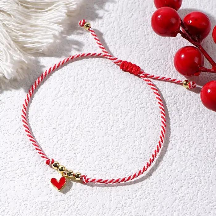 Go2boho 2024 Martis bijoux élégants plaqué or 18 carats perle cuivre coeur pendentif grec mars Bracelet pour femmes cadeaux du nouvel an