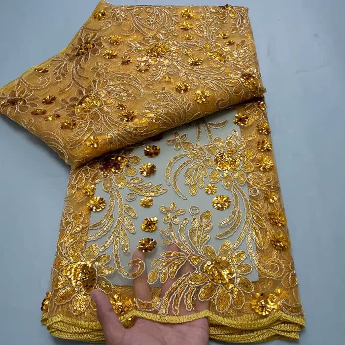Tissu en dentelle filet française 2026, dernière collection de tissus africains avec broderie, tulle en maille, 5 yards, haute qualité, nigérian pour femmes