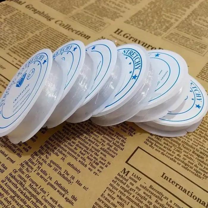 6 rouleaux de fil élastique de 0,8 mm d'épaisseur, 6 mètres, pour bracelets, fabrication de bijoux DIY, cordon extensible pour perles, fil à cristaux