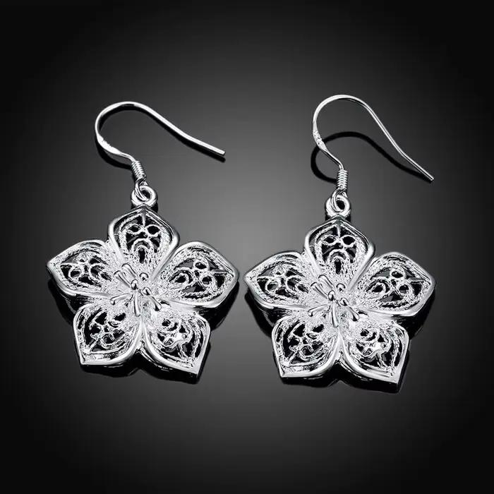 Boucles d'oreilles en argent Sterling 925 pour femmes, bijoux de haute qualité, mode rétro fleurs, cadeaux de luxe