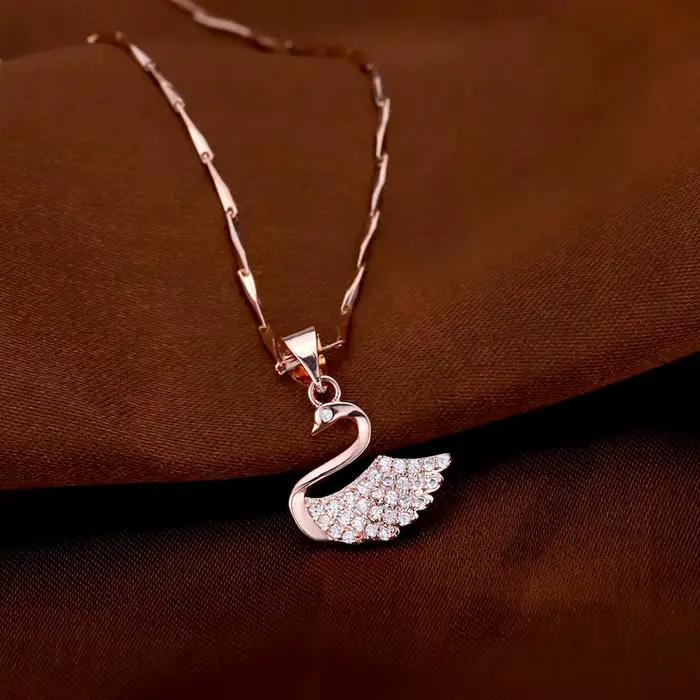 Collier pendentif en argent Sterling 925, chaînes de bijoux en forme de cygne de haute qualité pour femmes et hommes, cadeau de fête d'anniversaire et de mariage