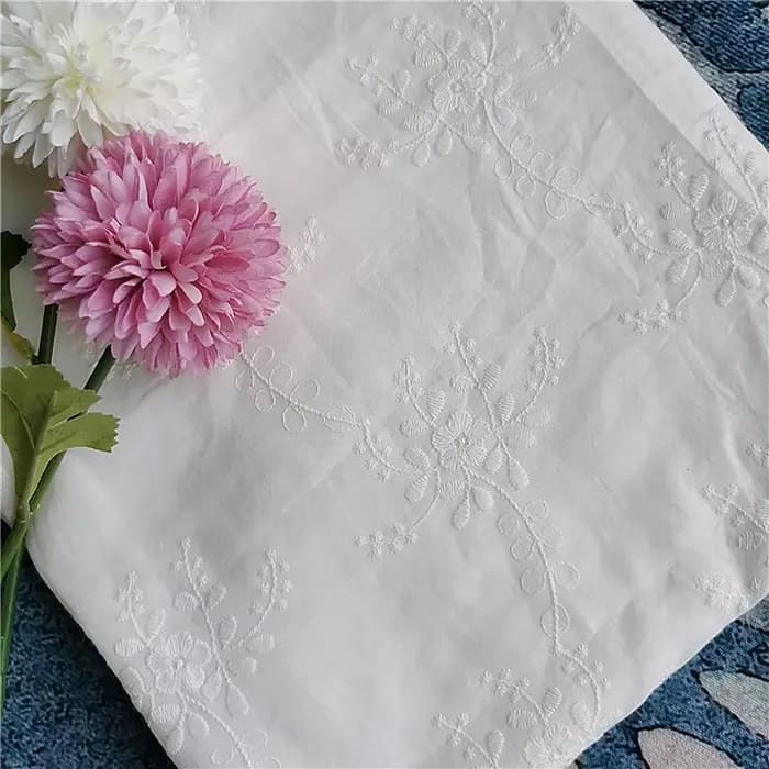 Tissu en dentelle brodée de coton pur, fait à la main, bricolage, vêtements de bébé, robe, literie, accessoires textiles pour la maison, largeur 130cm