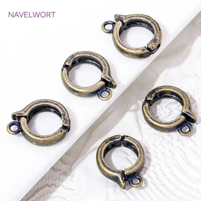 2/4/6 pièces, attaches de pendentif à charnière couleur bronze, connecteurs de fermoirs en laiton pour bijoux, accessoires de bijouterie DIY
