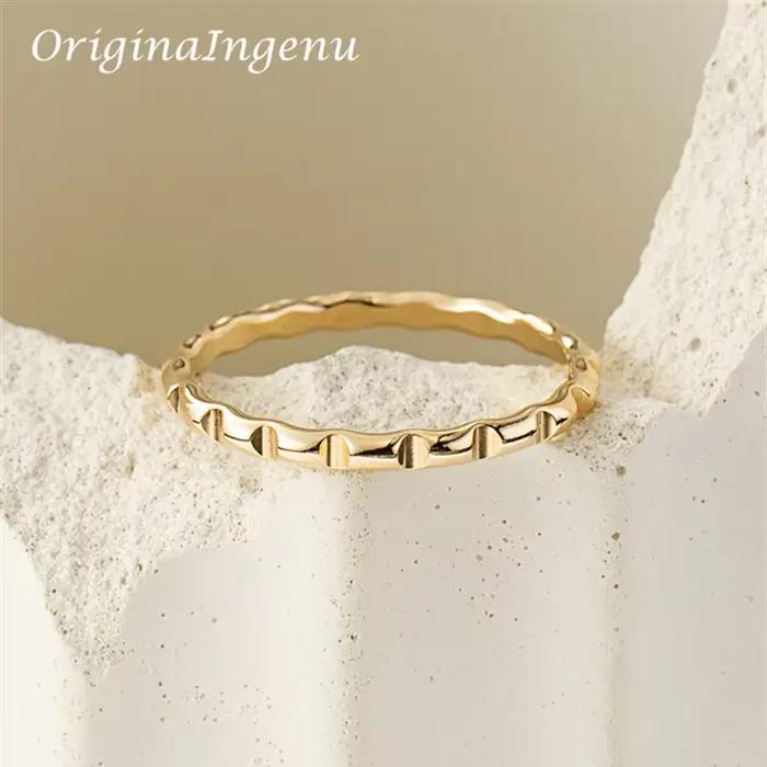 Bague épaisse remplie d'or 14K, bijoux délicats résistants au ternissement, bijoux Boho faits à la main, bague étanche, bague minimaliste en or