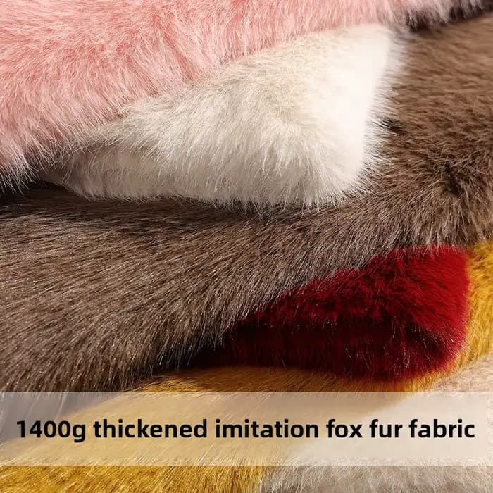 Tissu en fourrure de renard simulée haut de gamme, 4cm, fourrure artificielle, herbe, vêtements d'animaux, col, gilet, écharpe, matériau en fourrure, 1400 g/m