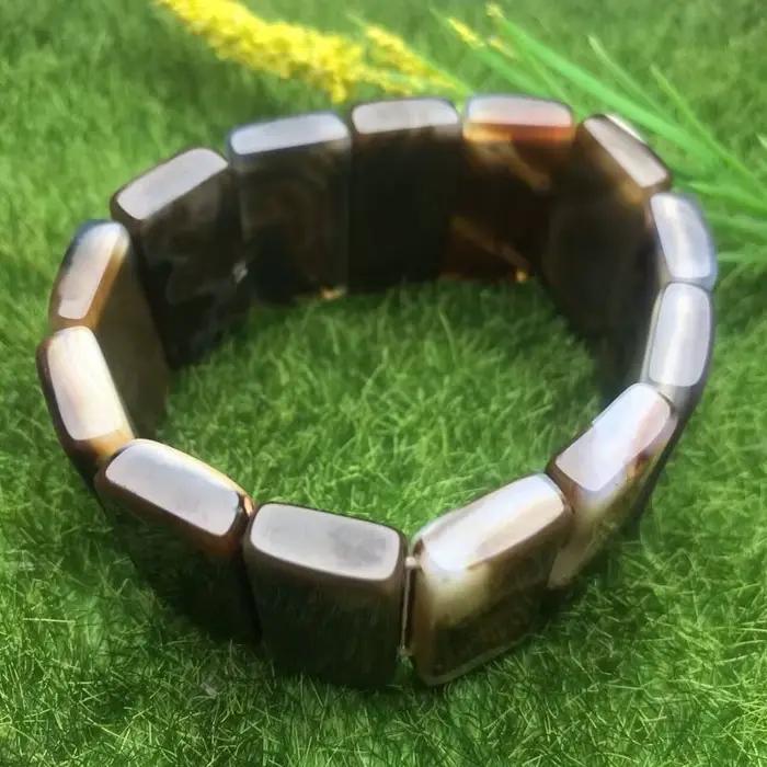 Bracelet polyvalent simple à rangée de main en agate naturelle, bijoux polyvalents à la mode