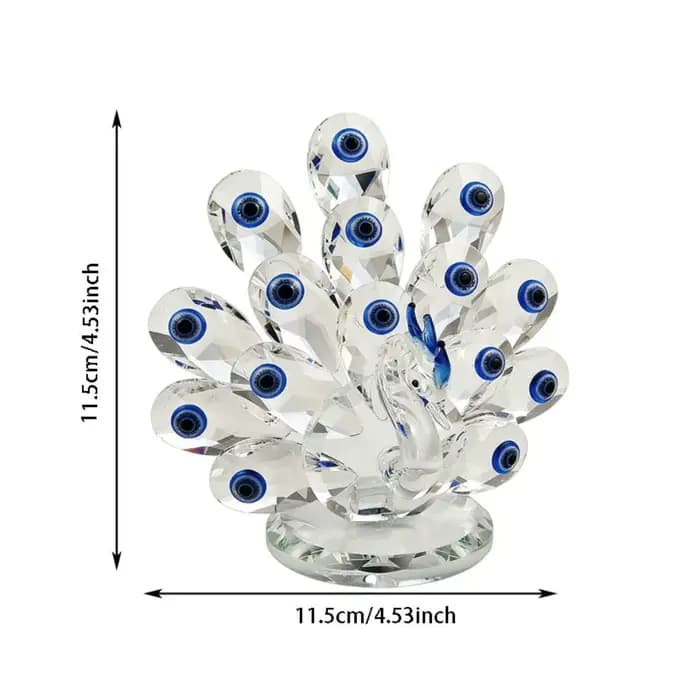 Ornement de paon en cristal transparent et brillant, figurines d'oiseau de Juno, animaux romantiques et exquis en cristal, objets de collection