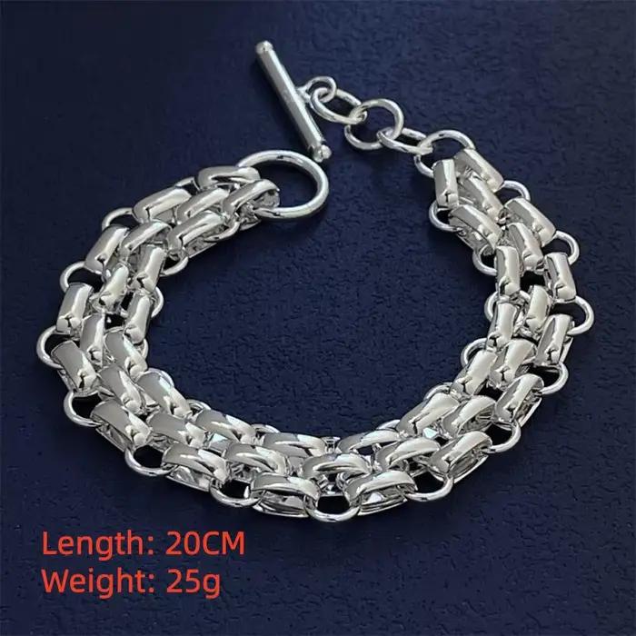 Bracelet en argent Sterling 925 à trois rangées pour femmes, Simple, à la mode, bijoux cadeau d'anniversaire, de mariage